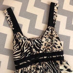 Animal print dress with pockets